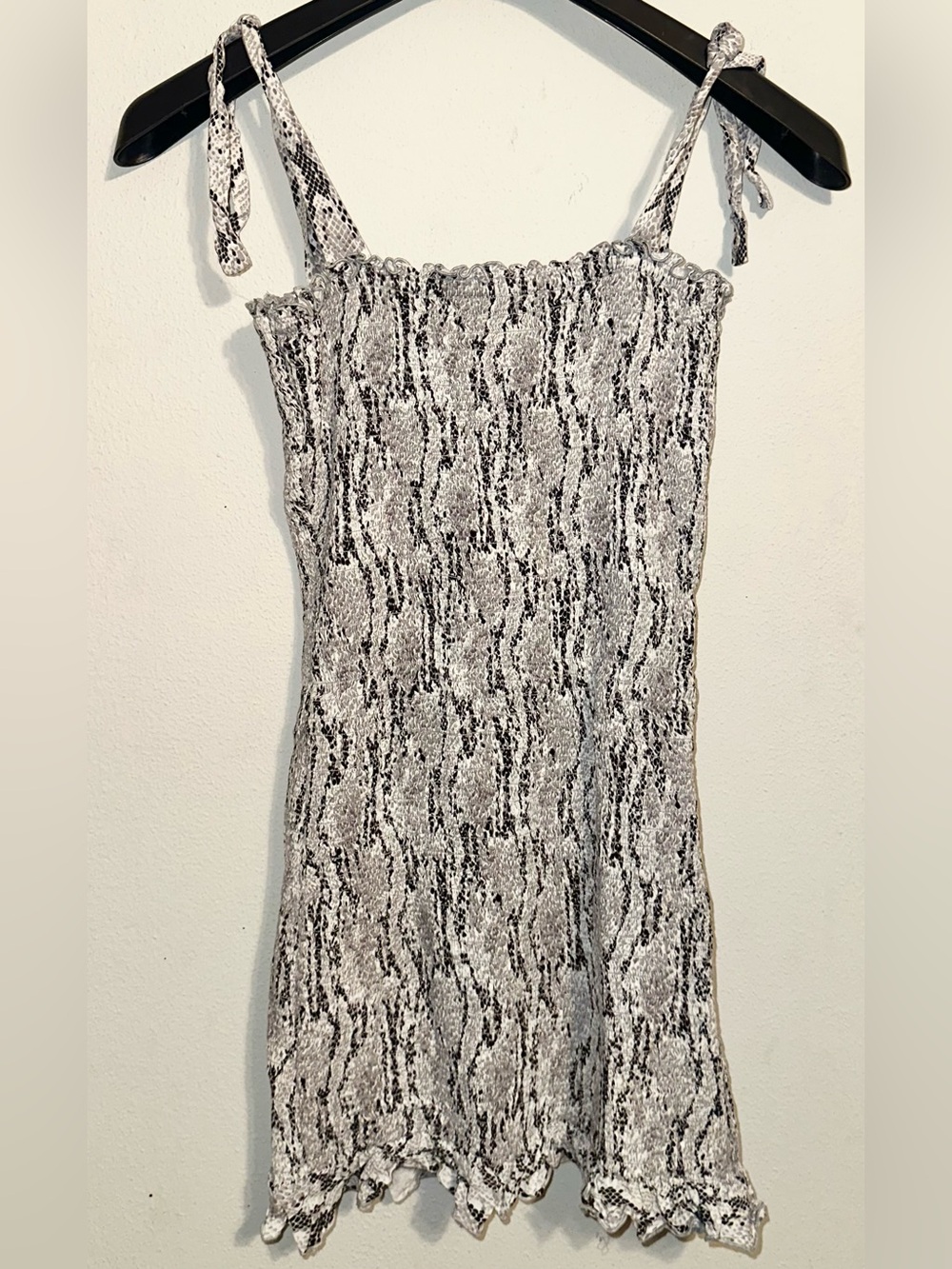 Express Gray and Black Snakeskin Print Dress